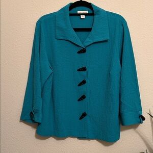 Appleseed's Teal Jacket with Black Buttons